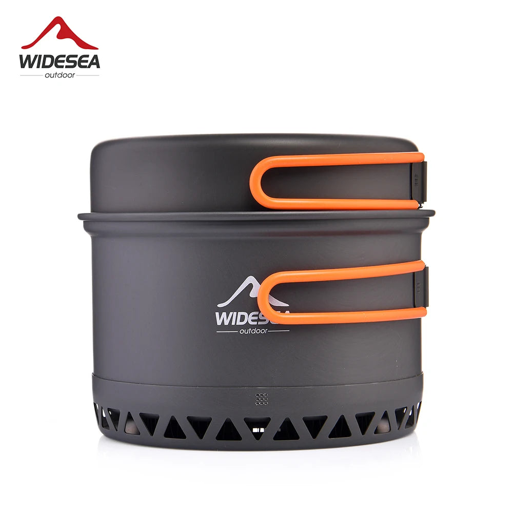 Widesea Camping 1.3L 2.3L Cookware Outdoor Cooking Set Heat Cooker Travel Tableware Pot Kettle Tourist Kitchen Utensil Equipment