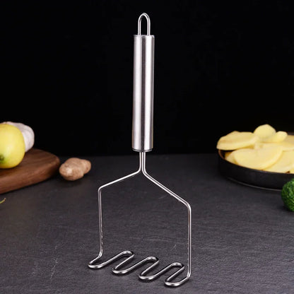 Stainless Steel Potato Masher Manual Fruit Vegetable Pressure Mud Machine Kitchen Children Food Crusher Complementary Gadget