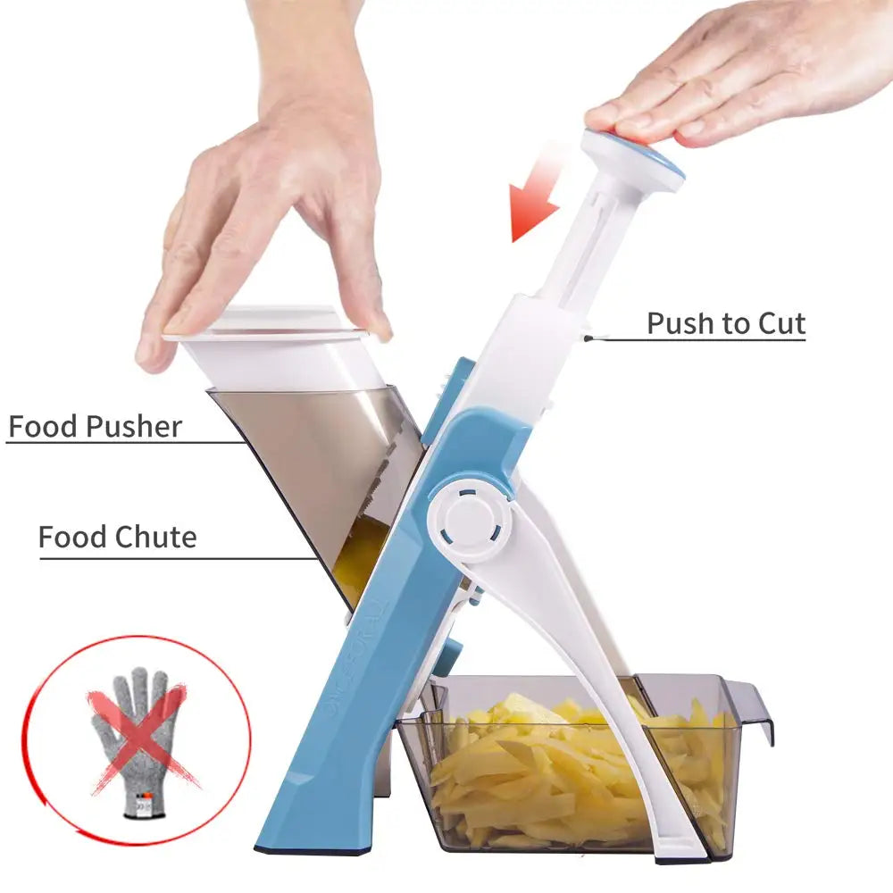 Adjustable Slicer 5 In 1 Multi-Function Vegetable Cutter Potato Onion Carrot Kitchen Gadget Coarse And Fine Slicing And Grate