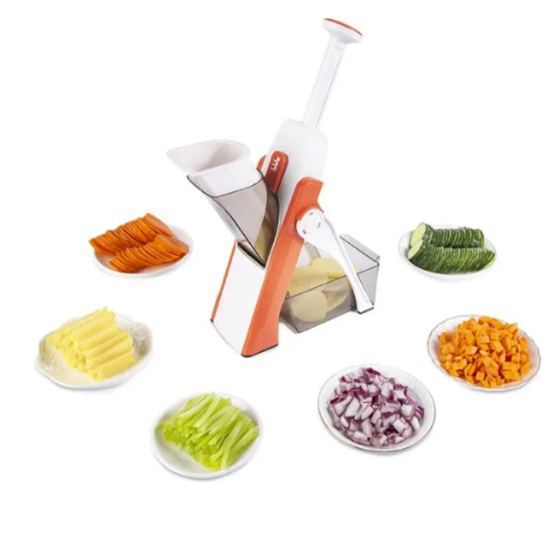 Adjustable Slicer 5 In 1 Multi-Function Vegetable Cutter Potato Onion Carrot Kitchen Gadget Coarse And Fine Slicing And Grate