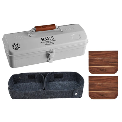 Camping Tool Storage Box with Handle Portable Carry Storage Box Anti-Slip Camping Toolbox Iron Box for Outdoor Picnic