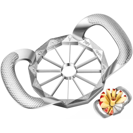 Apple Slicer And Corer, Sturdy and Sharp 12-Blade Stainless Steel Apple Cutter Divider Pitter Fruit Cutter Tools