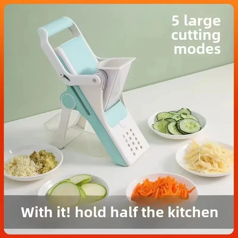 Adjustable Slicer 5 In 1 Multi-Function Vegetable Cutter Potato Onion Carrot Kitchen Gadget Coarse And Fine Slicing And Grate